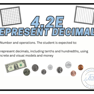 Digital Task Cards Represent Decimals using Models & Money