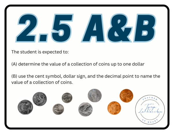 Counting Coins Task Cards (TEKS 2.5 A&B)