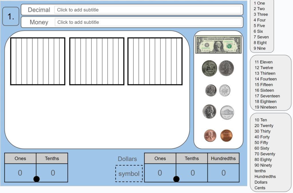 Represent Decimals - Tenths