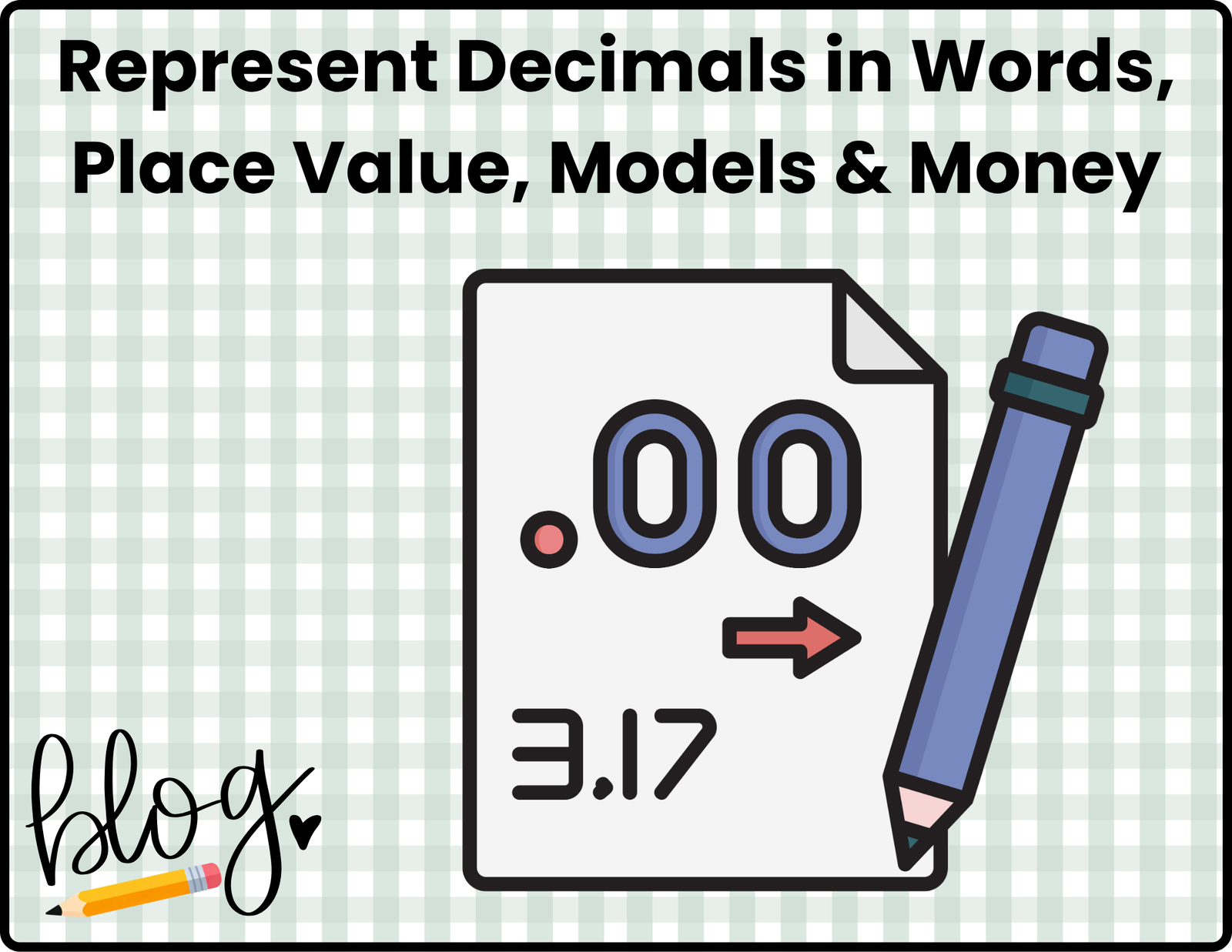 Represent Decimals in Words, Place Value, Models, and Money