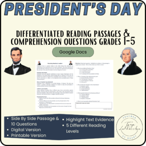 President's Day - Differentiated Reading Passages