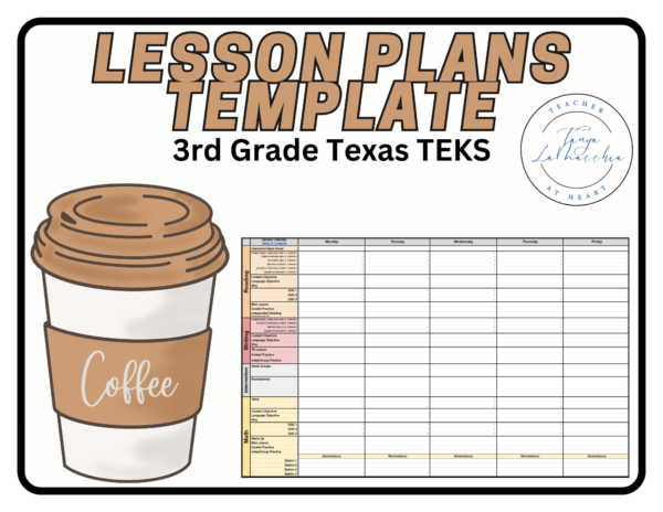 3rd Grade Lesson Plans Template (Texas TEKS Dropdown Menu)