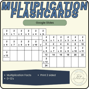 Multiplication Flash Cards