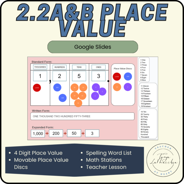 2.2A&B Place Value Task Cards