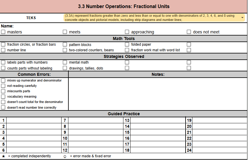 3rd Grade Math Anecdotal Notes Template | Google Sheets | Texas TEKS - Image 3