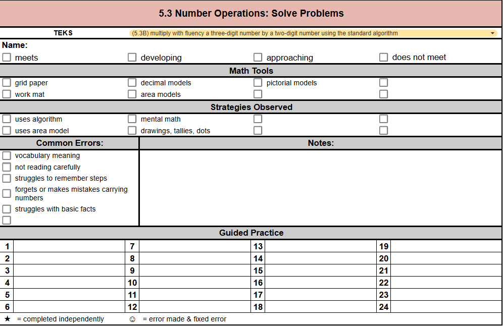 5.3 Math Anecdotal Notes Image